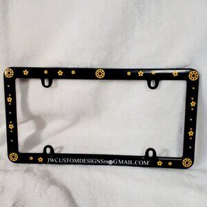 Yellow Flowers License Plate Frame